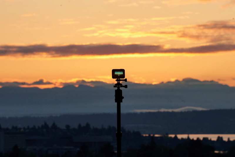 A GoPro Recording sunrise from Queen Anne in Seattle