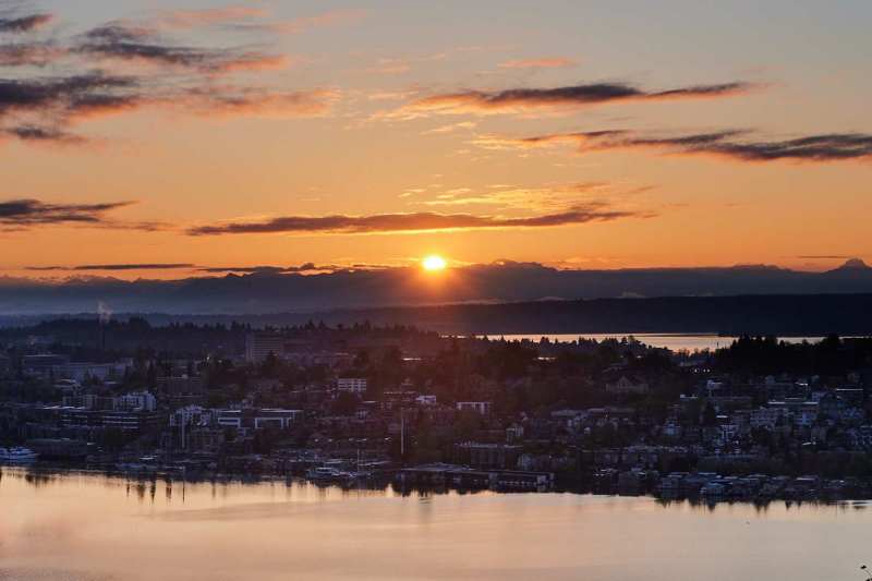 Sunrise over lake union