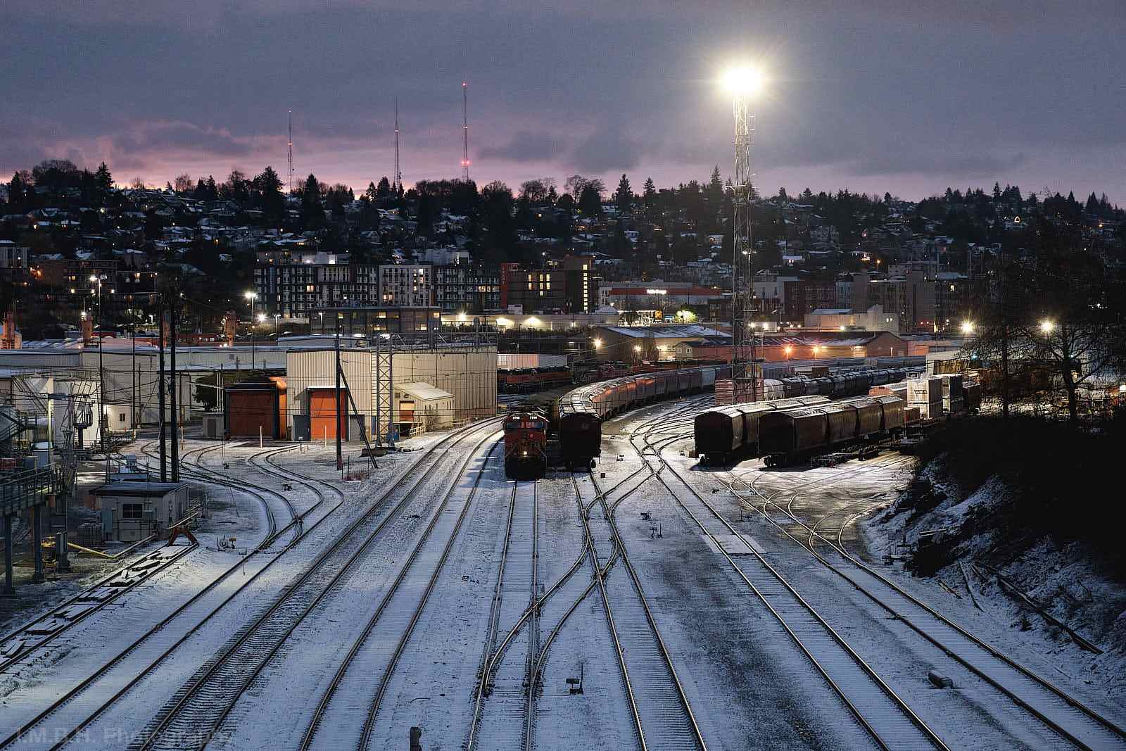 Balmer Yards early morning after a freezing snow Balmer Yards early morning after a freezing snow